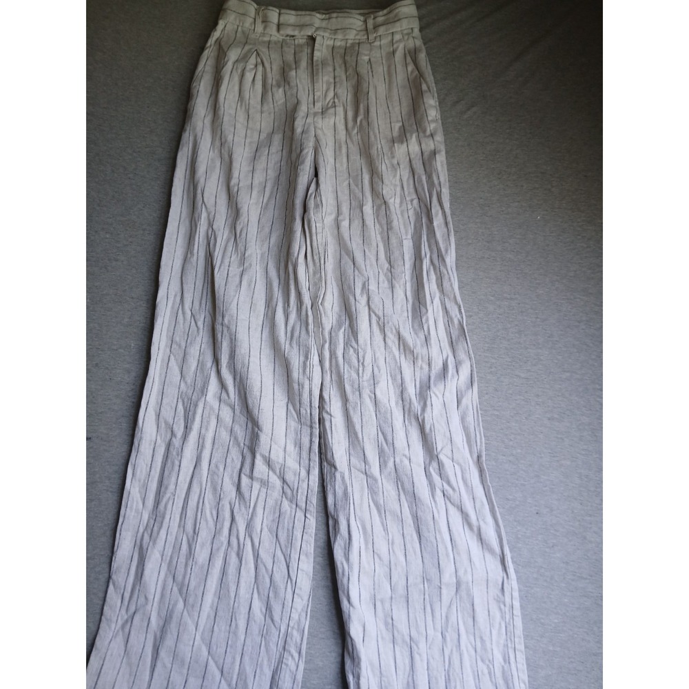 Banana Republic Pants 4 Linen Wide Leg Pleated Trouser Work Career Corp Office